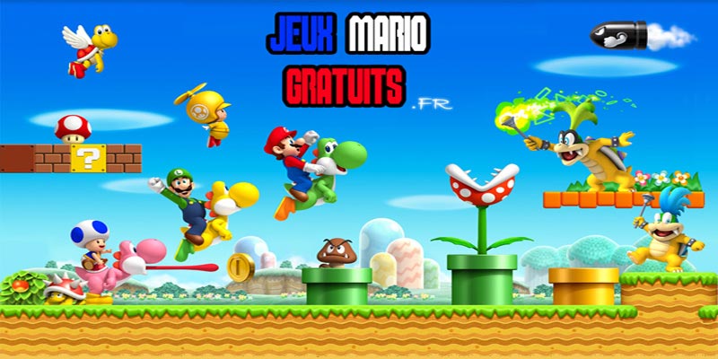 Bannière du site de jeux mario, le premier site français des jeux de mario gratuits