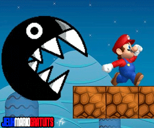 Jeux de l’attaque de la Chain Chomp contre Mario