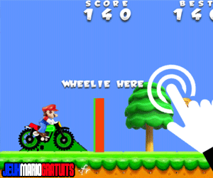 Jeux de Mario à moto qui cabre